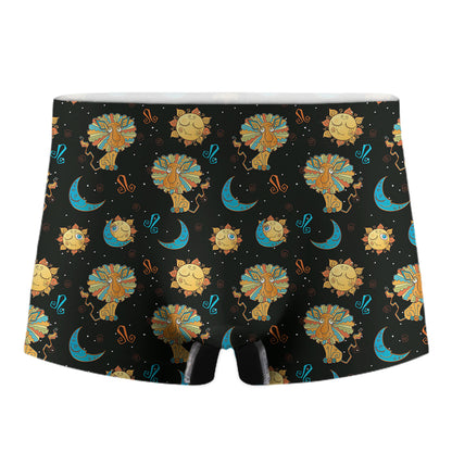 Cute Cartoon Leo Pattern Print Men's Boxer Briefs
