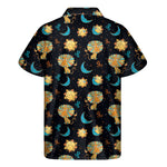 Cute Cartoon Leo Pattern Print Men's Short Sleeve Shirt