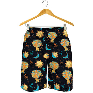 Cute Cartoon Leo Pattern Print Men's Shorts