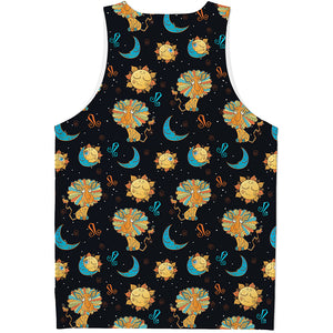 Cute Cartoon Leo Pattern Print Men's Tank Top