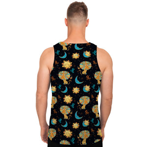 Cute Cartoon Leo Pattern Print Men's Tank Top