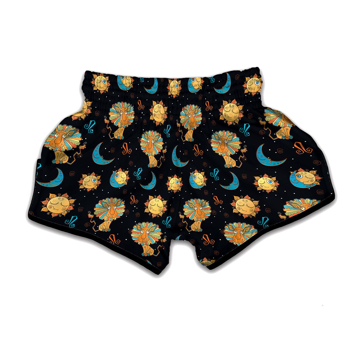 Cute Cartoon Leo Pattern Print Muay Thai Boxing Shorts