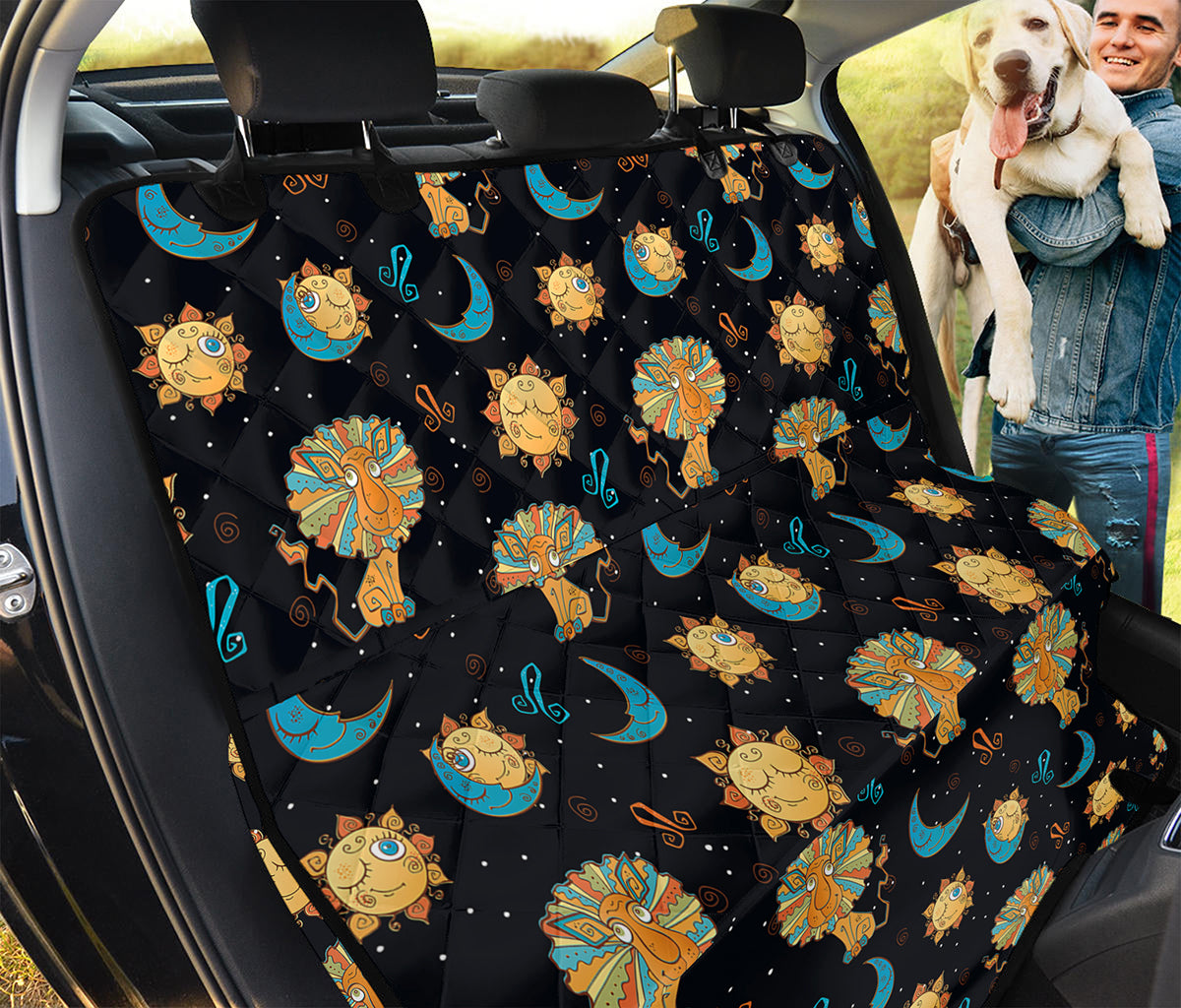 Cute Cartoon Leo Pattern Print Pet Car Back Seat Cover