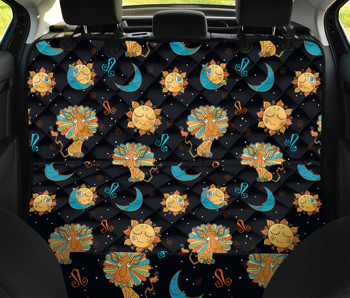 Cute Cartoon Leo Pattern Print Pet Car Back Seat Cover