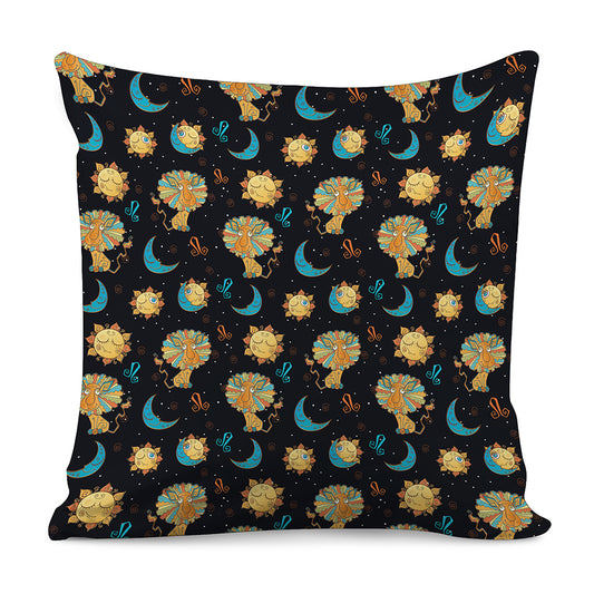 Cute Cartoon Leo Pattern Print Pillow Cover
