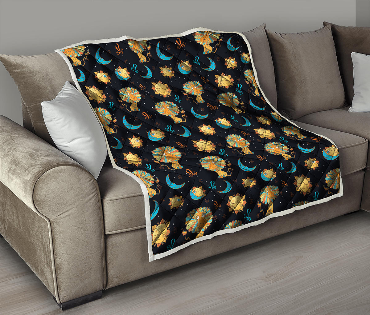 Cute Cartoon Leo Pattern Print Quilt