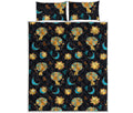 Cute Cartoon Leo Pattern Print Quilt Bed Set