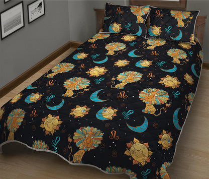 Cute Cartoon Leo Pattern Print Quilt Bed Set