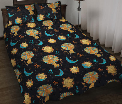 Cute Cartoon Leo Pattern Print Quilt Bed Set