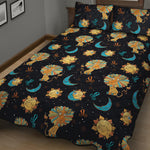 Cute Cartoon Leo Pattern Print Quilt Bed Set