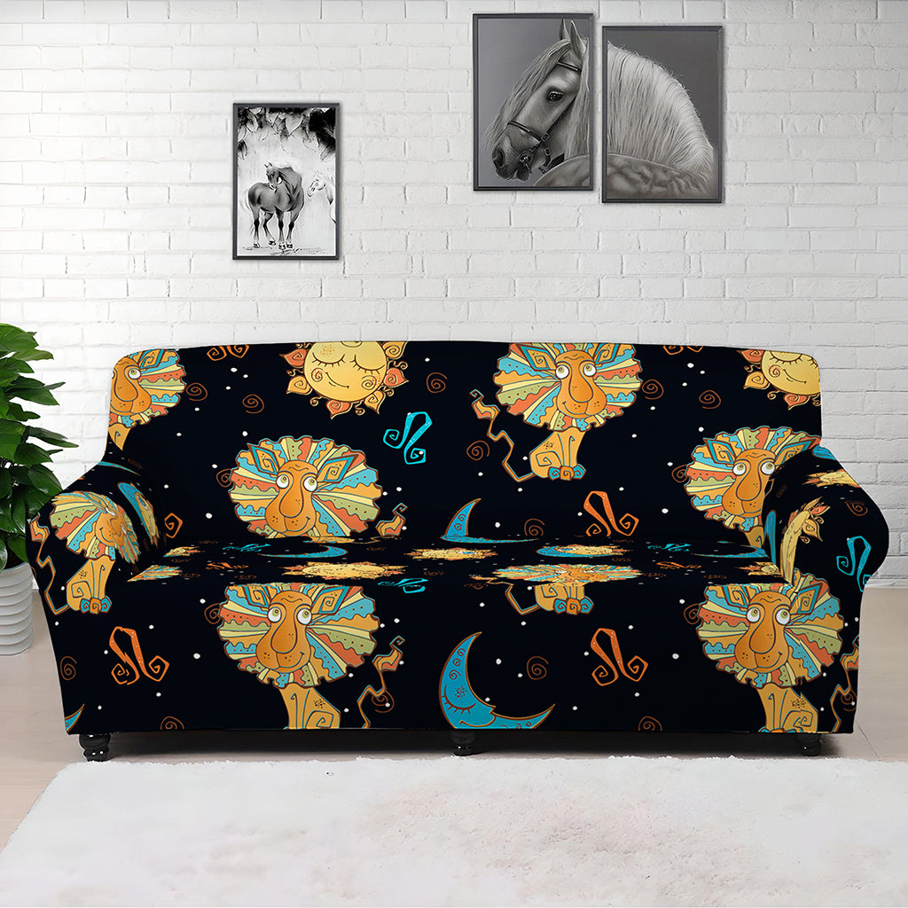 Cute Cartoon Leo Pattern Print Sofa Cover