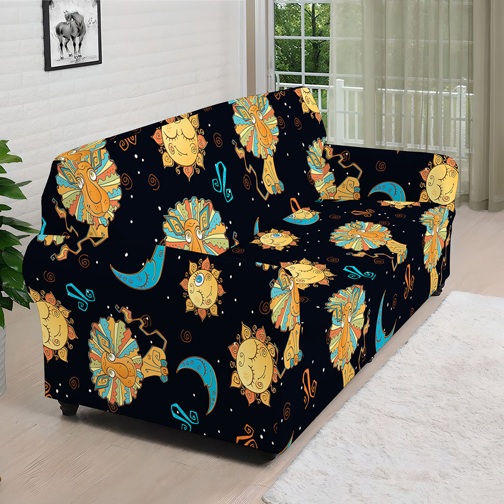 Cute Cartoon Leo Pattern Print Sofa Cover