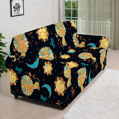 Cute Cartoon Leo Pattern Print Sofa Cover