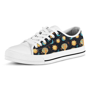 Cute Cartoon Leo Pattern Print White Low Top Shoes