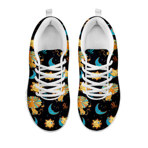 Cute Cartoon Leo Pattern Print White Sneakers