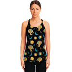 Cute Cartoon Leo Pattern Print Women's Racerback Tank Top