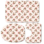 Cute Cartoon Nurse Pattern Print 3 Piece Bath Mat Set