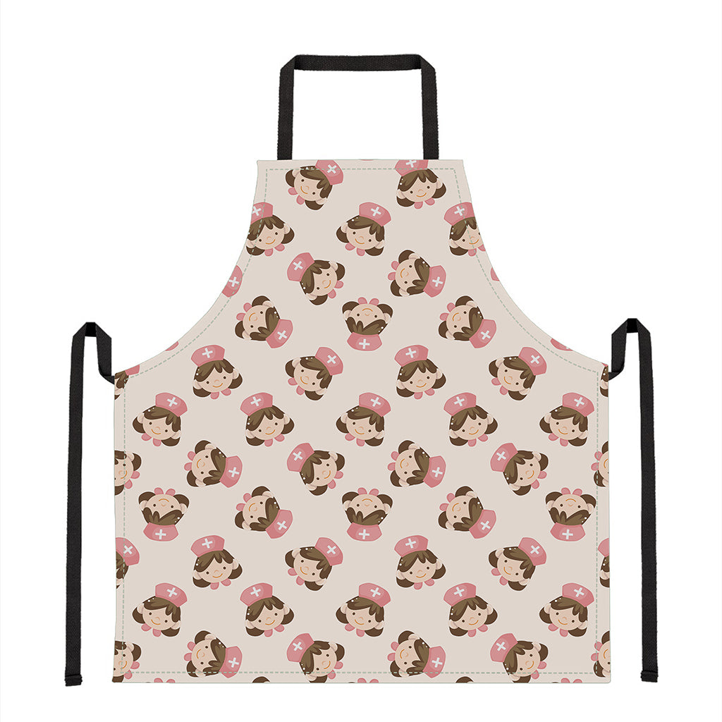 Cute Cartoon Nurse Pattern Print Apron