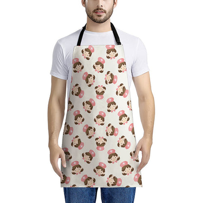 Cute Cartoon Nurse Pattern Print Apron