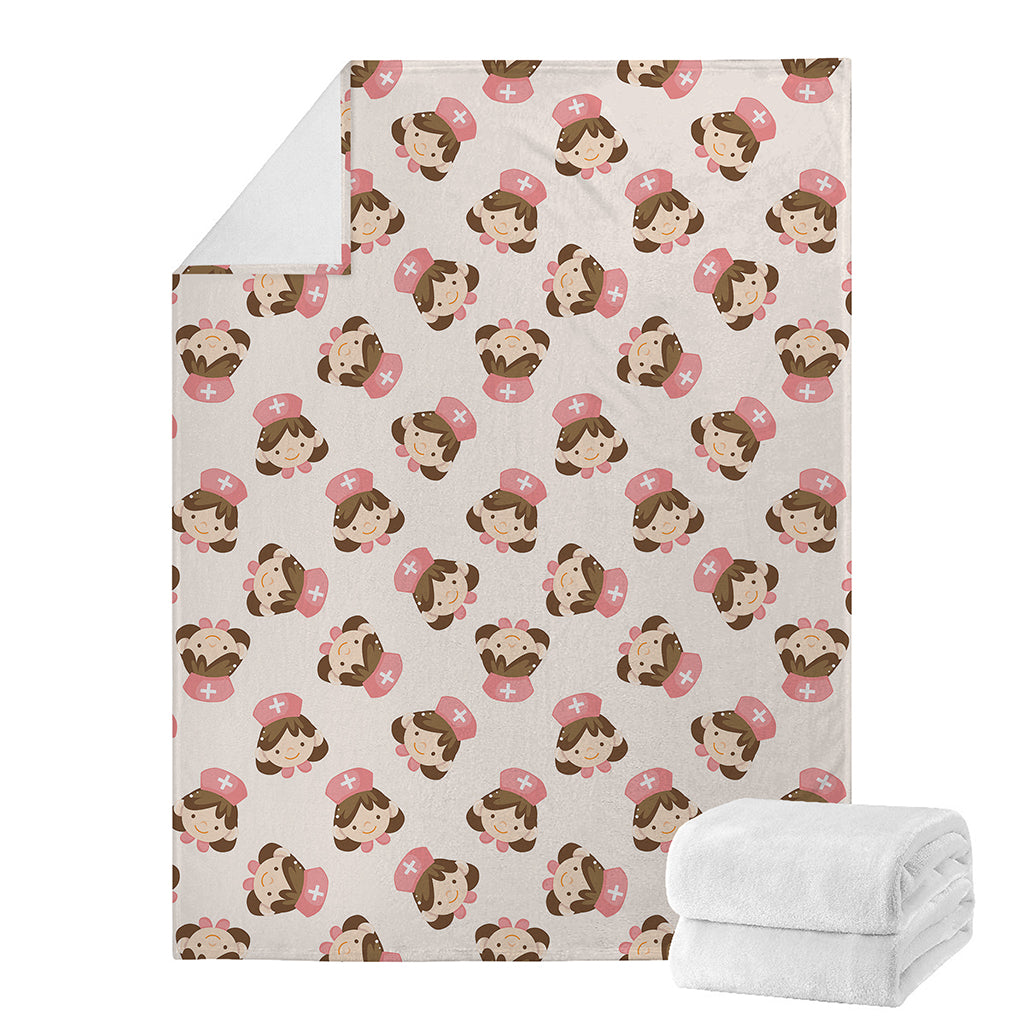 Cute Cartoon Nurse Pattern Print Blanket