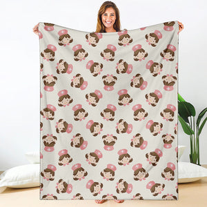 Cute Cartoon Nurse Pattern Print Blanket