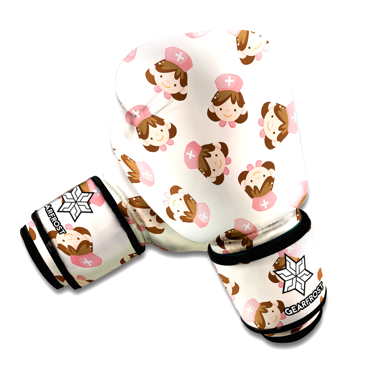 Cute Cartoon Nurse Pattern Print Boxing Gloves