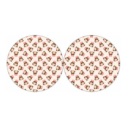 Cute Cartoon Nurse Pattern Print Car Coasters