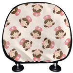 Cute Cartoon Nurse Pattern Print Car Headrest Covers