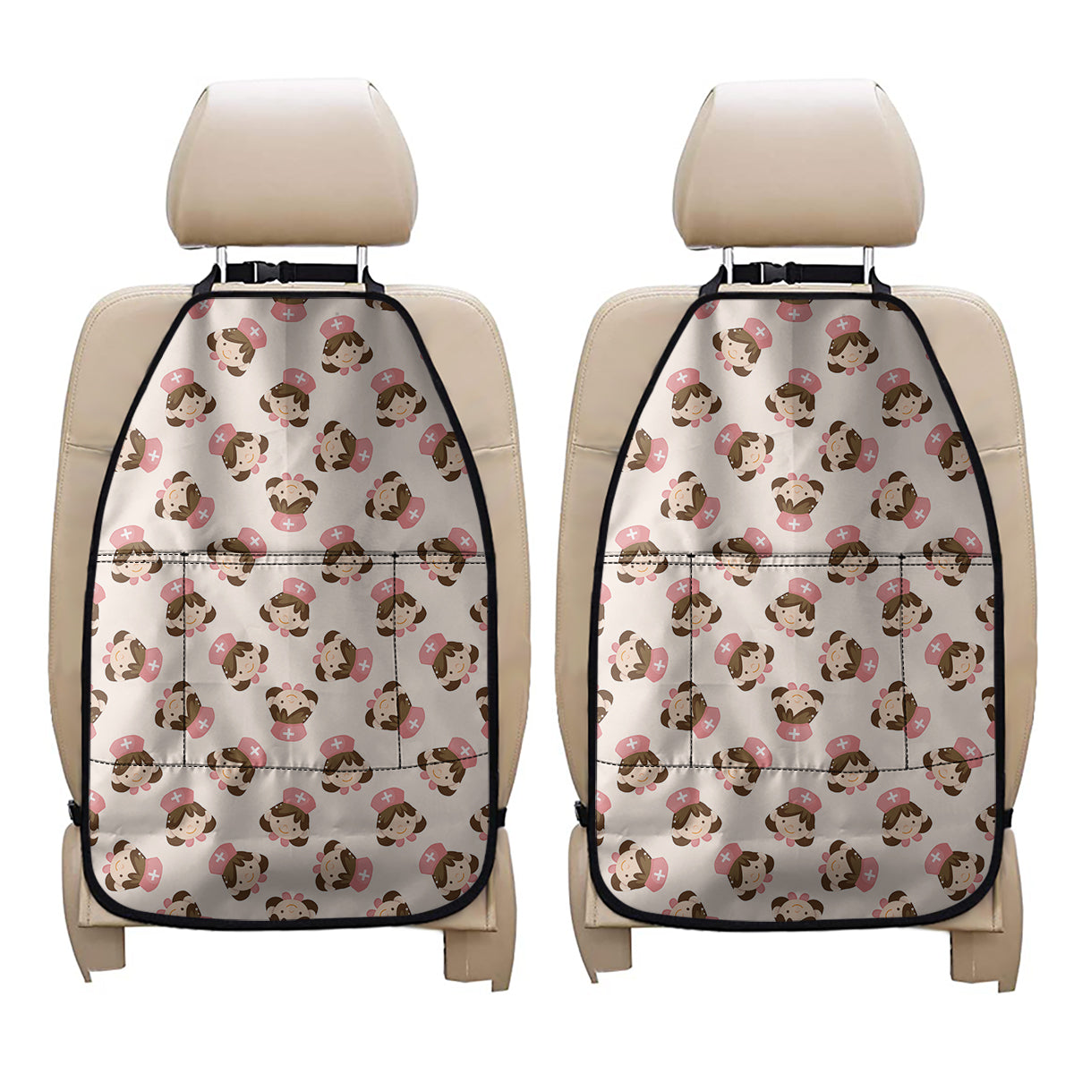 Cute Cartoon Nurse Pattern Print Car Seat Organizers