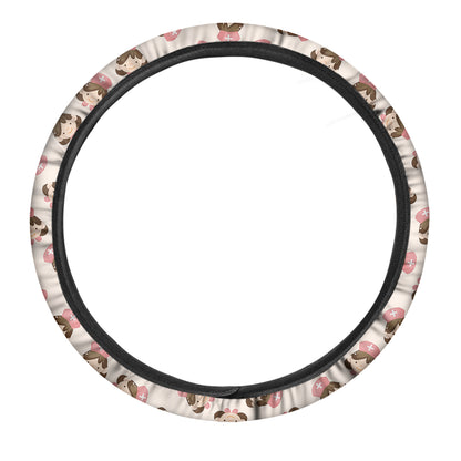 Cute Cartoon Nurse Pattern Print Car Steering Wheel Cover