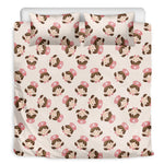 Cute Cartoon Nurse Pattern Print Duvet Cover Bedding Set