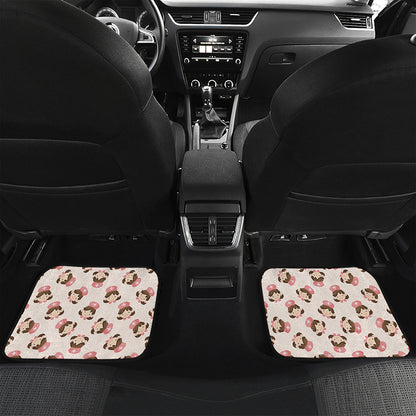 Cute Cartoon Nurse Pattern Print Front and Back Car Floor Mats