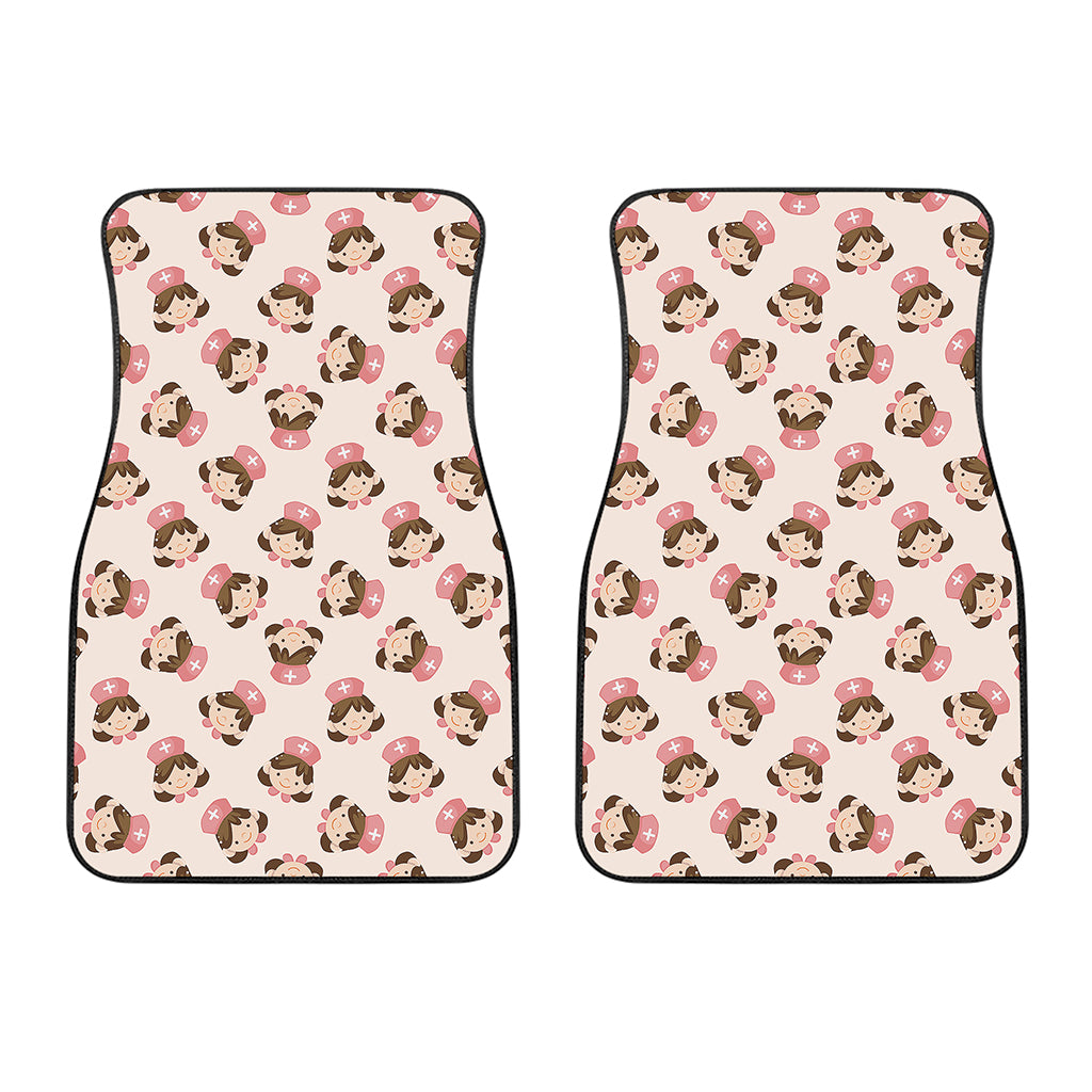 Cute Cartoon Nurse Pattern Print Front Car Floor Mats