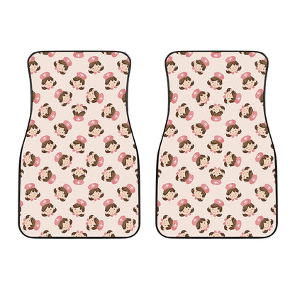 Cute Cartoon Nurse Pattern Print Front Car Floor Mats