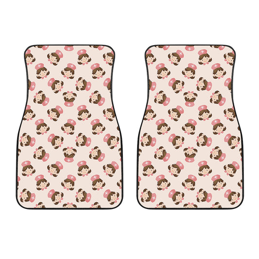 Cute Cartoon Nurse Pattern Print Front Car Floor Mats