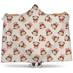 Cute Cartoon Nurse Pattern Print Hooded Blanket