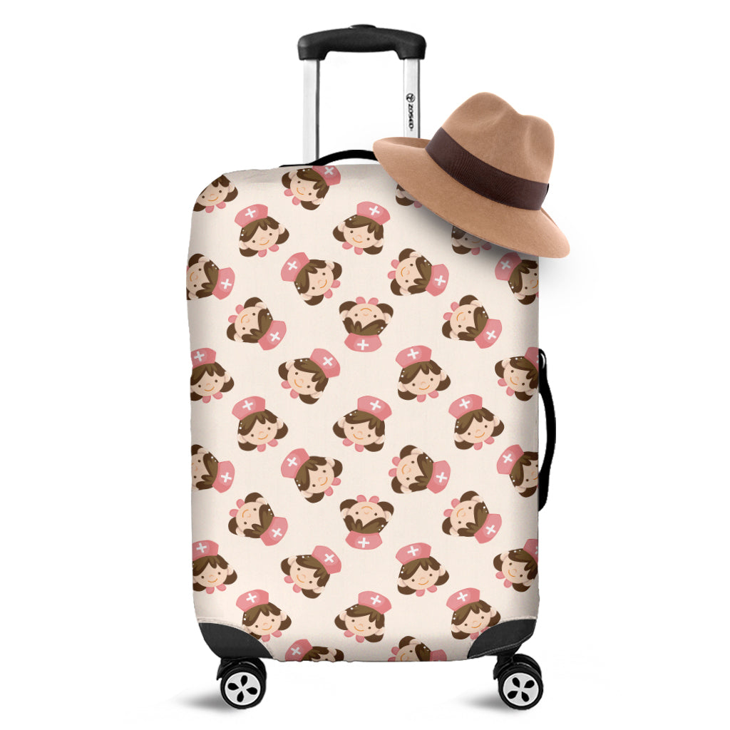 Cute Cartoon Nurse Pattern Print Luggage Cover