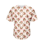 Cute Cartoon Nurse Pattern Print Men's Baseball Jersey