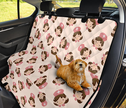 Cute Cartoon Nurse Pattern Print Pet Car Back Seat Cover