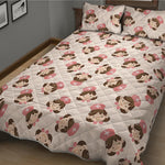 Cute Cartoon Nurse Pattern Print Quilt Bed Set