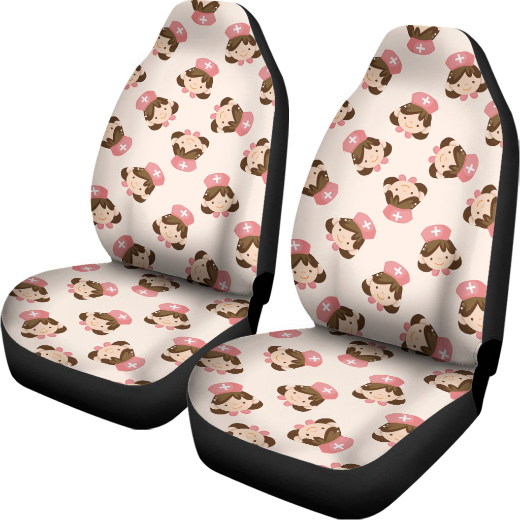 Cute Cartoon Nurse Pattern Print Universal Fit Car Seat Covers