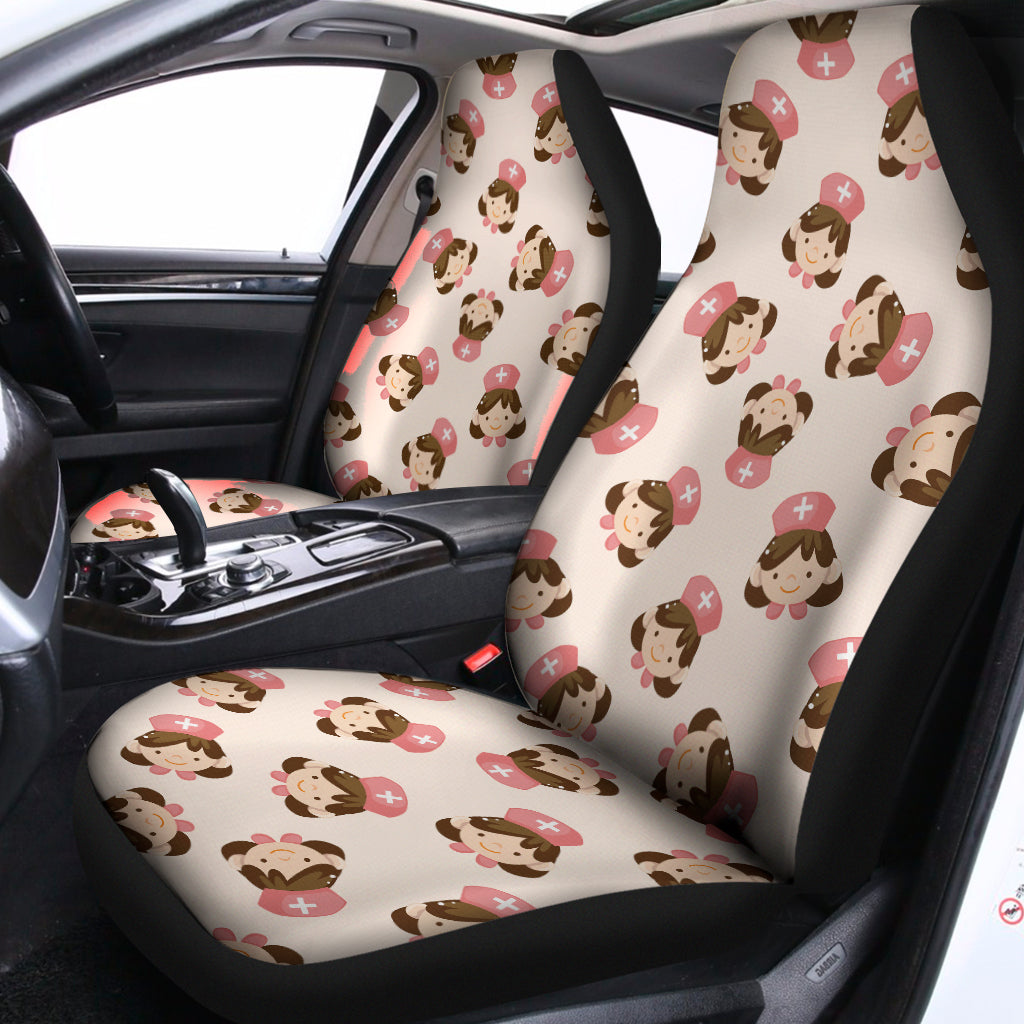 Cute Cartoon Nurse Pattern Print Universal Fit Car Seat Covers