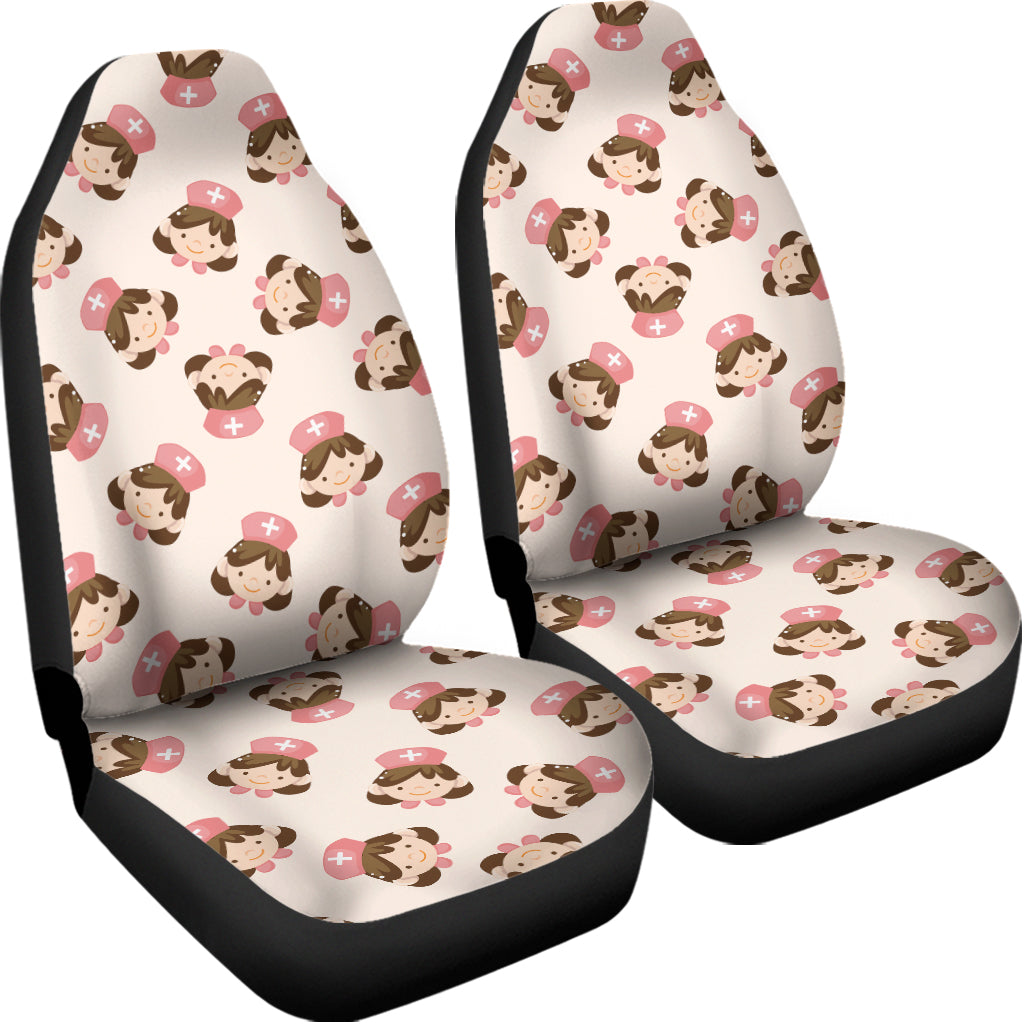 Cute Cartoon Nurse Pattern Print Universal Fit Car Seat Covers