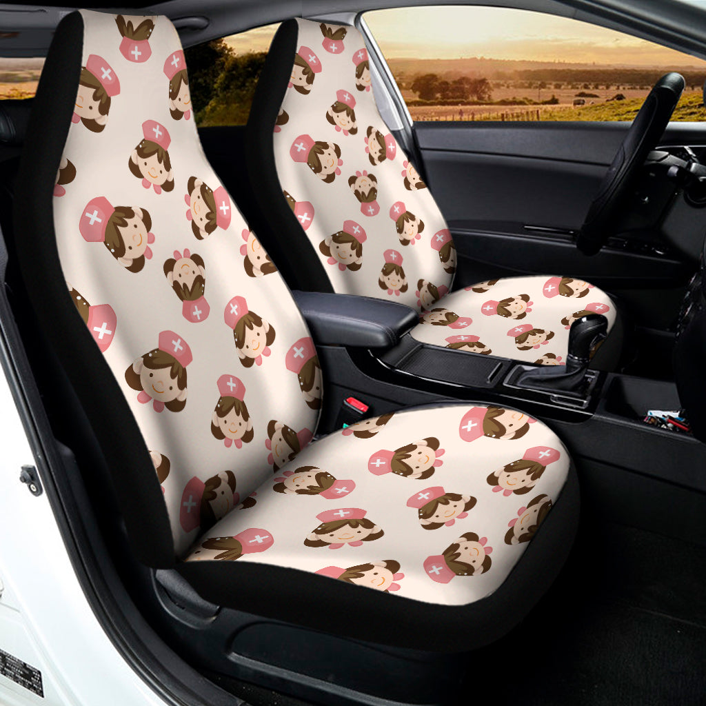 Cute Cartoon Nurse Pattern Print Universal Fit Car Seat Covers