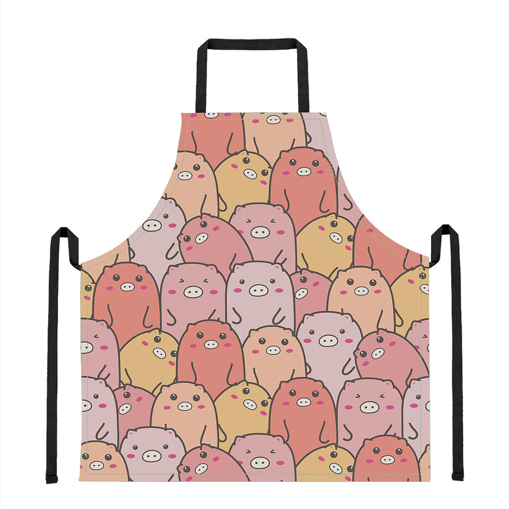 Cute Cartoon Pig Pattern Print Apron