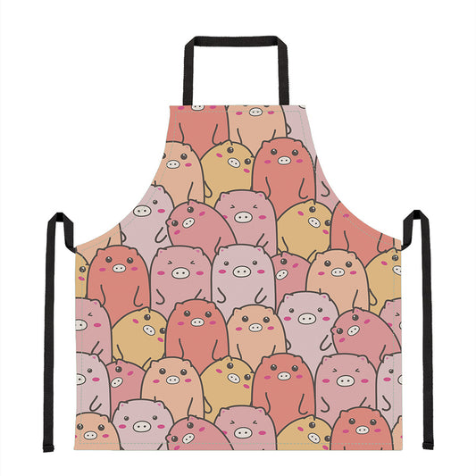 Cute Cartoon Pig Pattern Print Apron