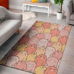 Cute Cartoon Pig Pattern Print Area Rug