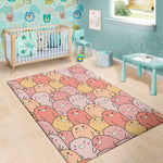 Cute Cartoon Pig Pattern Print Area Rug