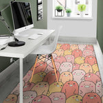 Cute Cartoon Pig Pattern Print Area Rug