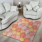 Cute Cartoon Pig Pattern Print Area Rug